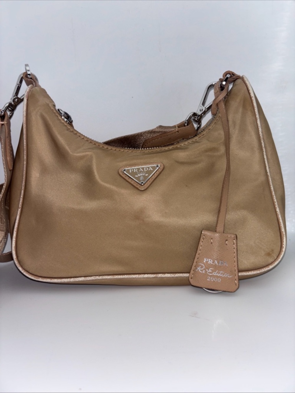 Prada Beige/Tan Re-Edition Shoulder Bag